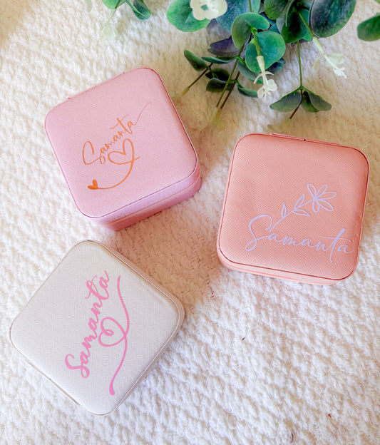 Personalised Jewellery Box | Custom Name Travel Case Gift