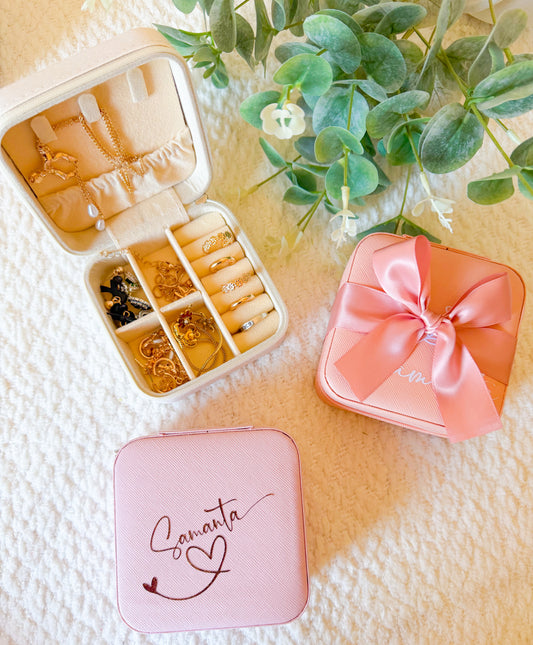Personalised Jewellery Box | Custom Name Travel Case Gift