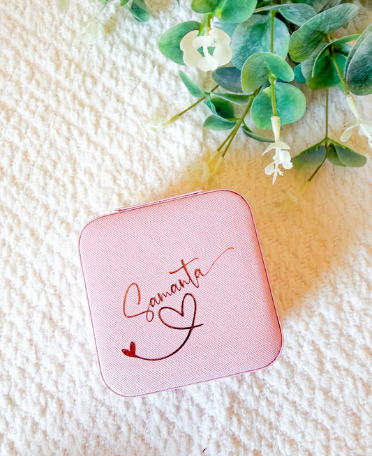 Personalised Jewellery Box | Custom Name Travel Case Gift